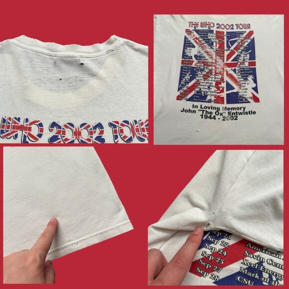 The Who World Tour '02 Thrashed VTG Y2K White SS Tee Size XL GUC - Picture 6 of 6
